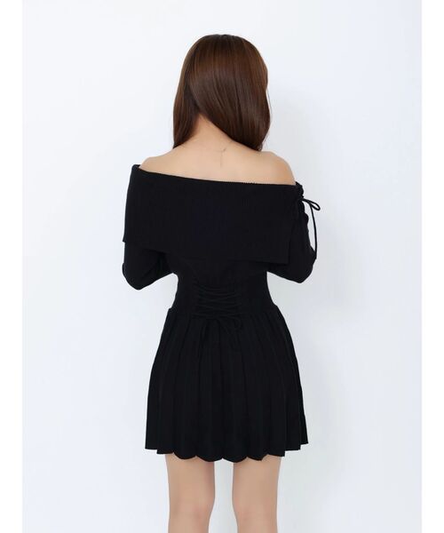 EATME（イートミー）の「BACKレースアップワンショルニットワンピース（ワンピース・レディース・ブラック/ネイビー/ブラウン/キャメル・FREE）」の10枚目の写真