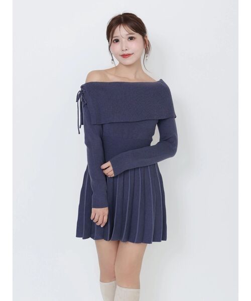 EATME（イートミー）の「BACKレースアップワンショルニットワンピース（ワンピース・レディース・ブラック/ネイビー/ブラウン/キャメル・FREE）」の13枚目の写真