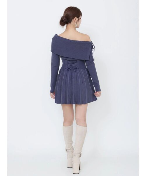 EATME（イートミー）の「BACKレースアップワンショルニットワンピース（ワンピース・レディース・ブラック/ネイビー/ブラウン/キャメル・FREE）」の22枚目の写真