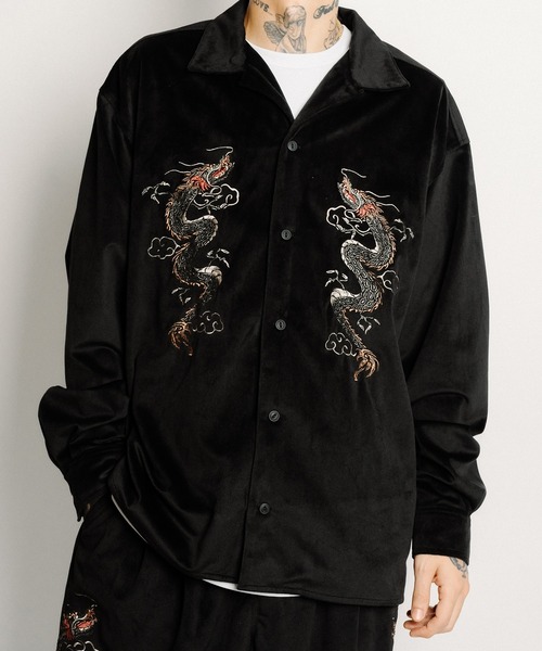 Subciety(サブサエティ)の「Souvenir velour shirt(シャツ/ブラウス・メンズ・ブラック/オリーブ/ネイビー・SMALL/MEDIUM/LARGE/X-LARGE)」の1枚目の写真