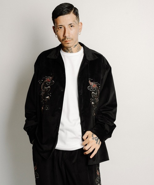 Subciety(サブサエティ)の「Souvenir velour shirt(シャツ/ブラウス・メンズ・ブラック/オリーブ/ネイビー・SMALL/MEDIUM/LARGE/X-LARGE)」の7枚目の写真
