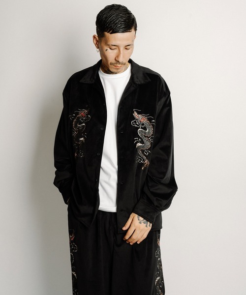 Subciety(サブサエティ)の「Souvenir velour shirt(シャツ/ブラウス・メンズ・ブラック/オリーブ/ネイビー・SMALL/MEDIUM/LARGE/X-LARGE)」の8枚目の写真