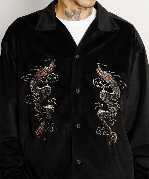 Subciety(サブサエティ)の「Souvenir velour shirt(シャツ/ブラウス・メンズ・ブラック/オリーブ/ネイビー・SMALL/MEDIUM/LARGE/X-LARGE)」の11枚目の写真