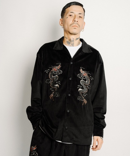 Subciety(サブサエティ)の「Souvenir velour shirt(シャツ/ブラウス・メンズ・ブラック/オリーブ/ネイビー・SMALL/MEDIUM/LARGE/X-LARGE)」の12枚目の写真