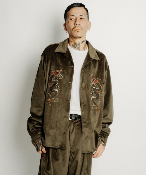 Subciety(サブサエティ)の「Souvenir velour shirt(シャツ/ブラウス・メンズ・ブラック/オリーブ/ネイビー・SMALL/MEDIUM/LARGE/X-LARGE)」の14枚目の写真