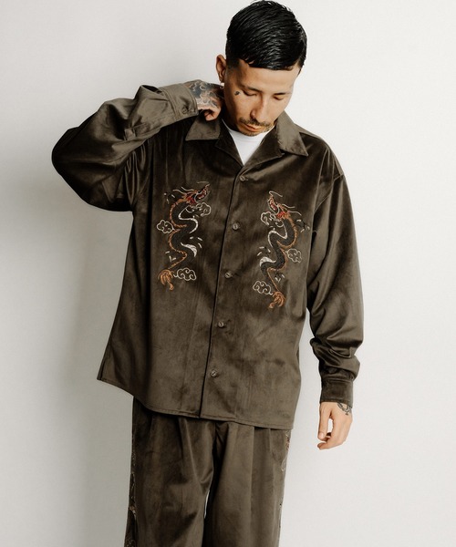 Subciety(サブサエティ)の「Souvenir velour shirt(シャツ/ブラウス・メンズ・ブラック/オリーブ/ネイビー・SMALL/MEDIUM/LARGE/X-LARGE)」の17枚目の写真