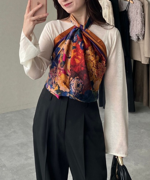 mysty woman(ミスティウーマン)の「アソートフラワースカーフ 601290(その他ヘアアクセサリー・レディース・オレンジ/イエロー・FREE)」の16枚目の写真