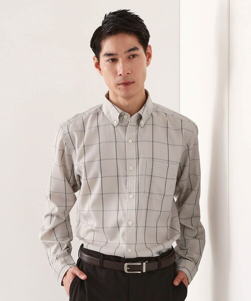 THE SHOP TK (ザ ショップ ティーケー )の「ドレスクールシャツ 【イージーケア/通気性/速乾】(ビジネスシャツ・メンズ・ライトグレー系1/モスグリーン系1・02/03/04)」の2枚目の写真