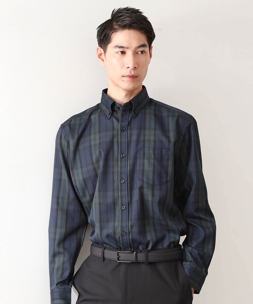 THE SHOP TK (ザ ショップ ティーケー )の「ドレスクールシャツ 【イージーケア/通気性/速乾】(ビジネスシャツ・メンズ・ライトグレー系1/モスグリーン系1・02/03/04)」の1枚目の写真