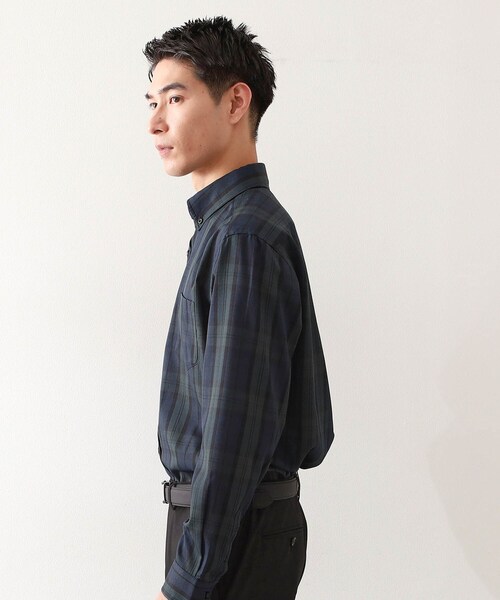 THE SHOP TK (ザ ショップ ティーケー )の「ドレスクールシャツ 【イージーケア/通気性/速乾】(ビジネスシャツ・メンズ・ライトグレー系1/モスグリーン系1・02/03/04)」の3枚目の写真