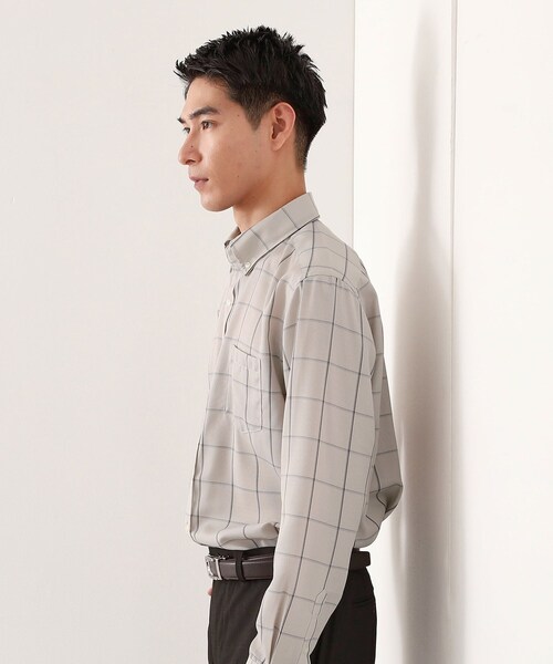 THE SHOP TK (ザ ショップ ティーケー )の「ドレスクールシャツ 【イージーケア/通気性/速乾】(ビジネスシャツ・メンズ・ライトグレー系1/モスグリーン系1・02/03/04)」の7枚目の写真