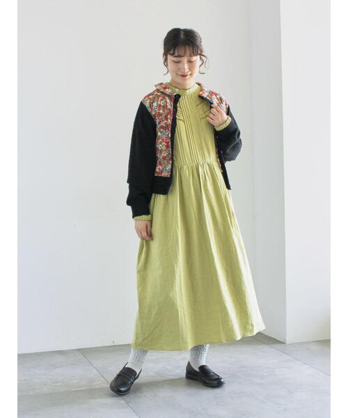 セール】【WEB限定 Sサイズ】アンティーク風ブローチ付きワンピース