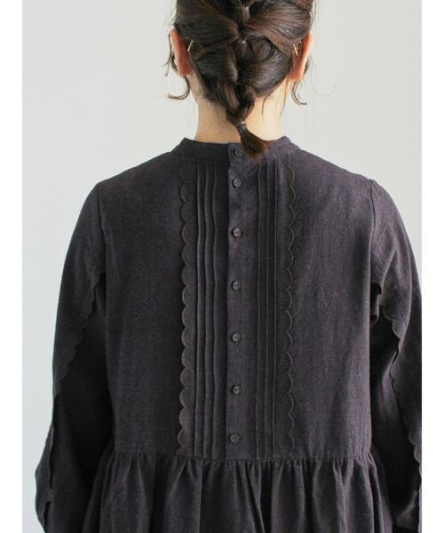 ツハル サマンサモスモス アンティーク風ブローチ付きワンピース セール】 【WEB限定 Sサイズ】アンティーク風ブローチ付きワンピース