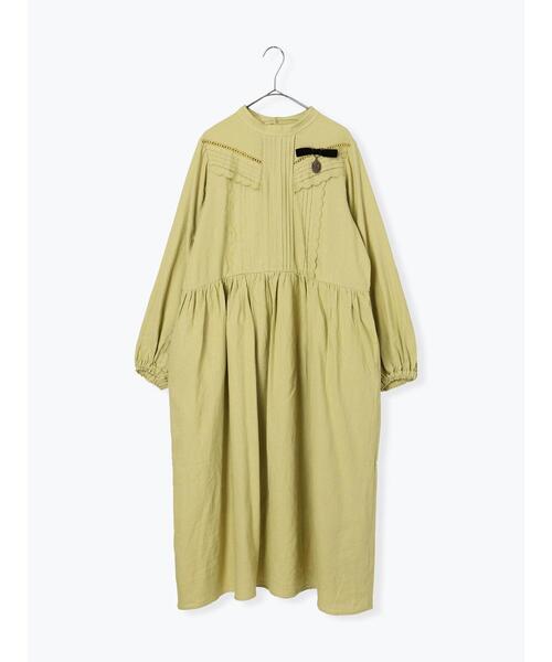 ツハルバイサマンサモスモス　アンティーク風ブローチ付きワンピース セール】【WEB限定 Sサイズ】アンティーク風ブローチ付きワンピース