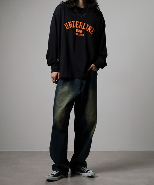 FUNALIVE(ファンアライブ)の「発砲プリント オーバーロンT unisex(Tシャツ/カットソー・メンズ・ブラック系2/ブラック系1/ホワイト系1/オートミール/チャコール/杢グレー/ベージュ/オフホワイト/チャコールグレー/ブラック・L/M/XL)」の14枚目の写真