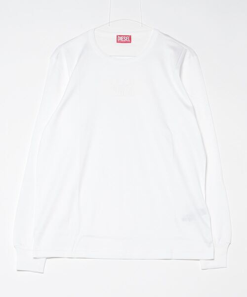 DIESEL Tシャツ ホワイト カットソー メンズ Tシャツ ロゴ オーバルD（Tシャツ/カットソー）｜DIESEL