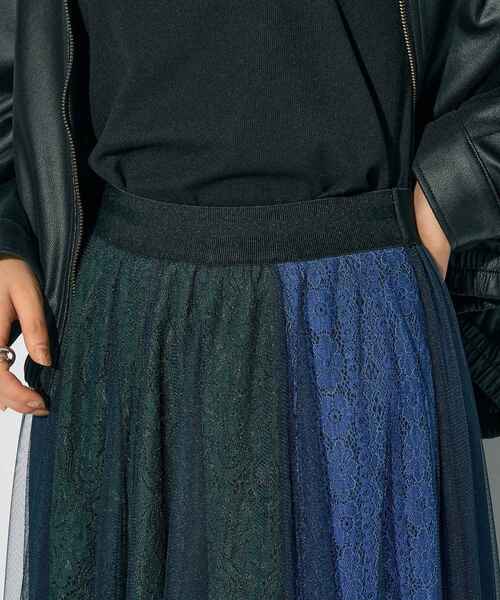 Editt by YECCA VECCA（エディットバイイェッカヴェッカ）の「【archive】レースブロッキングチュールスカート（スカート・レディース・マルチ/ネイビー・FREE）」の16枚目の写真