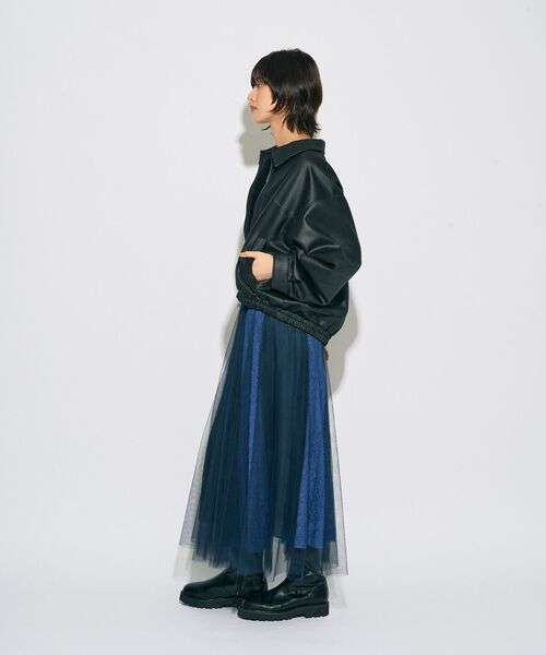 Editt by YECCA VECCA（エディットバイイェッカヴェッカ）の「【archive】レースブロッキングチュールスカート（スカート・レディース・マルチ/ネイビー・FREE）」の20枚目の写真