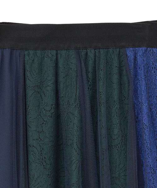 Editt by YECCA VECCA（エディットバイイェッカヴェッカ）の「【archive】レースブロッキングチュールスカート（スカート・レディース・マルチ/ネイビー・FREE）」の7枚目の写真