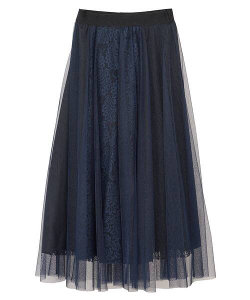 Editt by YECCA VECCA（エディットバイイェッカヴェッカ）の「【archive】レースブロッキングチュールスカート（スカート・レディース・マルチ/ネイビー・FREE）」の12枚目の写真
