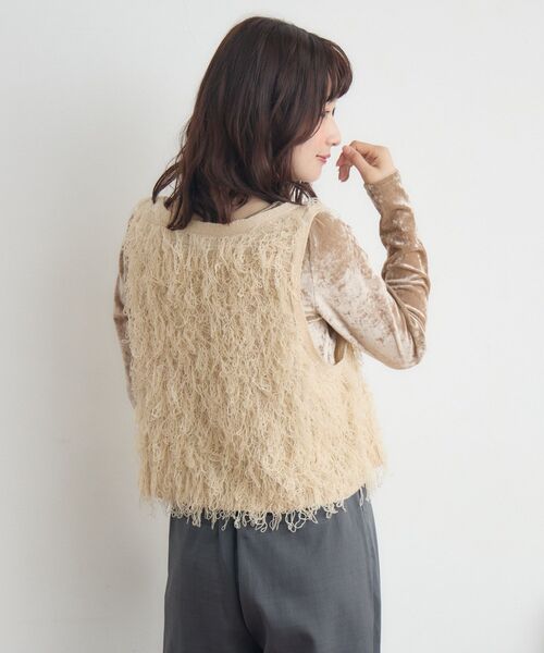 RETRO GIRL(レトロガール)の「ループNTベスト(ニット/セーター・レディース・ブラウン/ナチュラル/ブラック・FREE)」の7枚目の写真