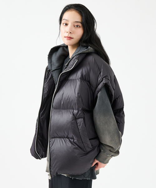 upperhights（アッパーハイツ）の「【upper hights / アッパーハイツ】Chur BIGシルエット ダウンベスト / ユニセックス /撥水 /高密度サテン（ダウンベスト・メンズ・ブラック/グレー・フリー）」の9枚目の写真