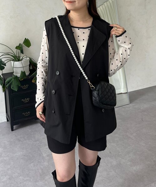 prose verse(プロズヴェール)の「トレンチライクジレ(ベスト・レディース・ベージュ/ブラック・LARGE/MEDIUM)」の2枚目の写真
