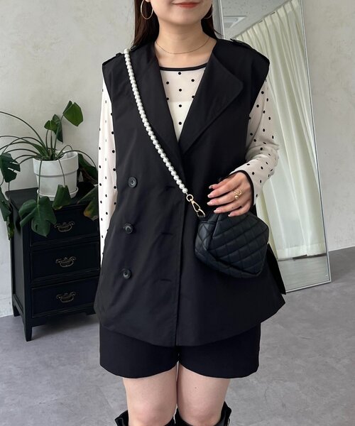 prose verse(プロズヴェール)の「トレンチライクジレ(ベスト・レディース・ベージュ/ブラック・LARGE/MEDIUM)」の3枚目の写真