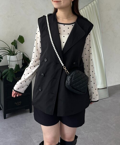 prose verse(プロズヴェール)の「トレンチライクジレ(ベスト・レディース・ベージュ/ブラック・LARGE/MEDIUM)」の5枚目の写真