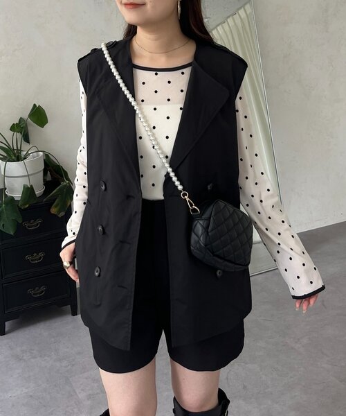 prose verse(プロズヴェール)の「トレンチライクジレ(ベスト・レディース・ベージュ/ブラック・LARGE/MEDIUM)」の6枚目の写真