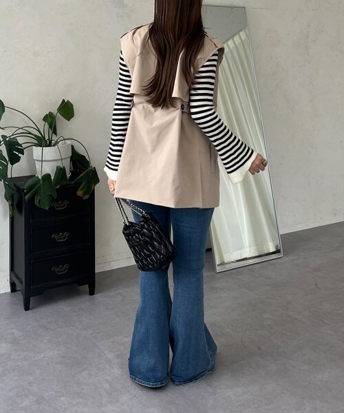 prose verse(プロズヴェール)の「トレンチライクジレ(ベスト・レディース・ベージュ/ブラック・LARGE/MEDIUM)」の18枚目の写真