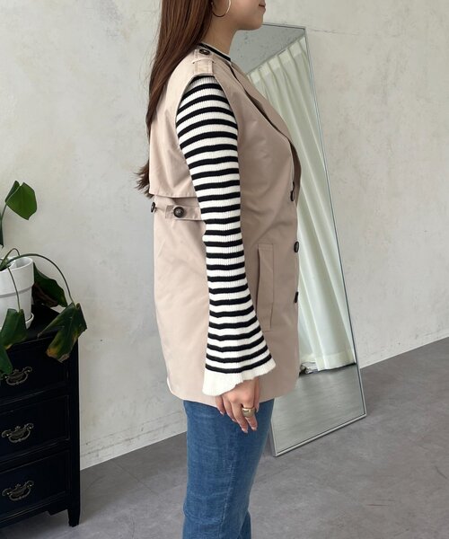 prose verse(プロズヴェール)の「トレンチライクジレ(ベスト・レディース・ベージュ/ブラック・LARGE/MEDIUM)」の22枚目の写真