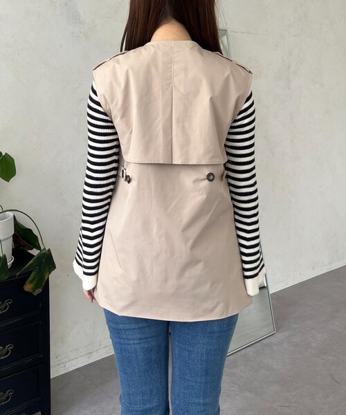 prose verse(プロズヴェール)の「トレンチライクジレ(ベスト・レディース・ベージュ/ブラック・LARGE/MEDIUM)」の11枚目の写真