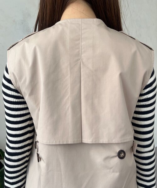 prose verse(プロズヴェール)の「トレンチライクジレ(ベスト・レディース・ベージュ/ブラック・LARGE/MEDIUM)」の12枚目の写真