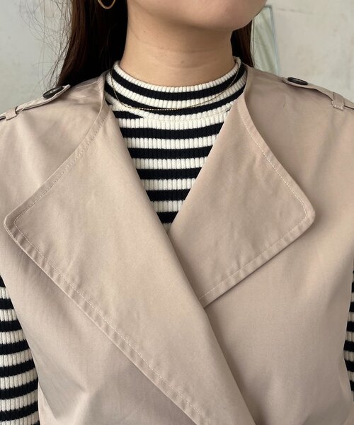 prose verse(プロズヴェール)の「トレンチライクジレ(ベスト・レディース・ベージュ/ブラック・LARGE/MEDIUM)」の15枚目の写真