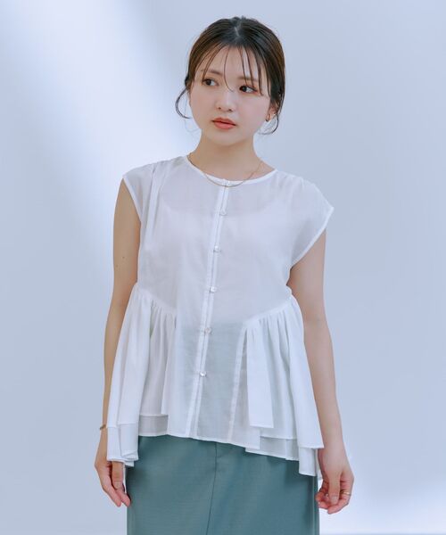 COHINA(コヒナ)の「ティアードギャザーチュニックブラウス 【低身長・小柄女性】(シャツ/ブラウス・レディース・ホワイト/ブラック/イエロー・ONE SIZE)」の18枚目の写真