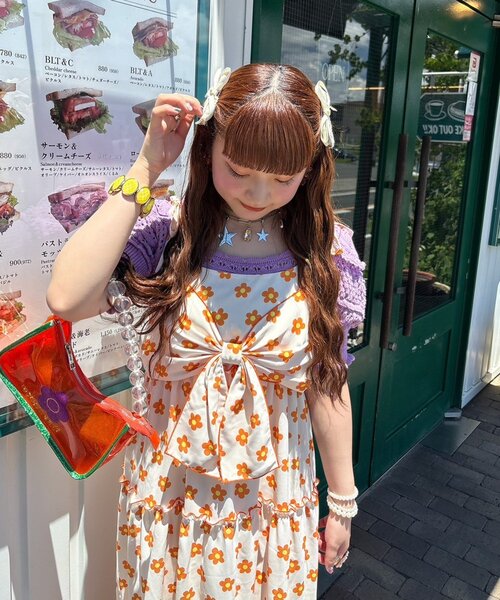 HELLO.SANFRANCISCO(ハローサンフランシスコ)の「(hima企画)【HELLO.SANFRANCISCO】ビスチェ付きマルチウェイキャミワンピ(ワンピース・レディース・グリーン/レッド/オレンジ・ONE SIZE)」の6枚目の写真