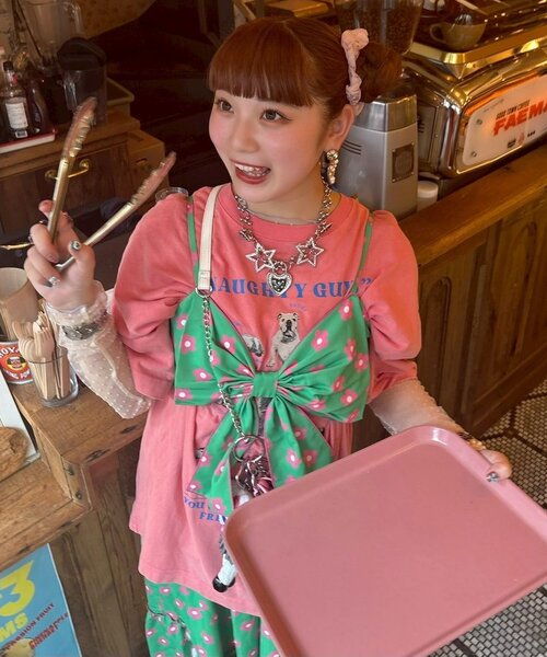 HELLO.SANFRANCISCO(ハローサンフランシスコ)の「(hima企画)【HELLO.SANFRANCISCO】ビスチェ付きマルチウェイキャミワンピ(ワンピース・レディース・グリーン/レッド/オレンジ・ONE SIZE)」の10枚目の写真