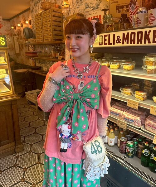 HELLO.SANFRANCISCO(ハローサンフランシスコ)の「(hima企画)【HELLO.SANFRANCISCO】ビスチェ付きマルチウェイキャミワンピ(ワンピース・レディース・グリーン/レッド/オレンジ・ONE SIZE)」の13枚目の写真