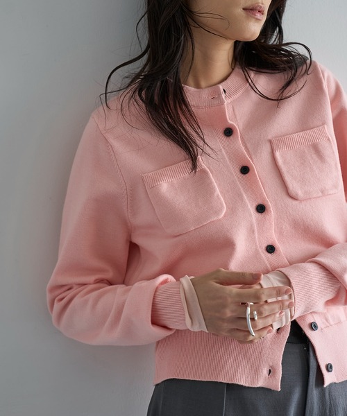 meilmada（メイルマダ）の「ポケットニットカーディガン（カーディガン/ボレロ・レディース・ブルー/グレー/ブラック/グリーン/ピンク・FREE）」の5枚目の写真