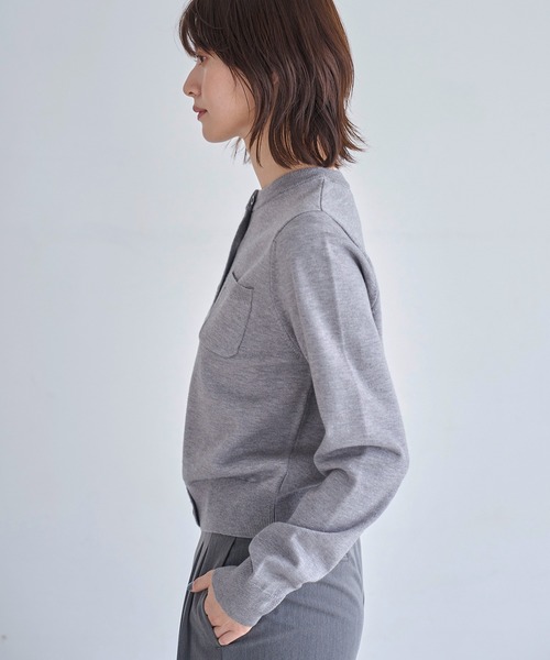 meilmada（メイルマダ）の「ポケットニットカーディガン（カーディガン/ボレロ・レディース・ブルー/グレー/ブラック/グリーン/ピンク・FREE）」の7枚目の写真