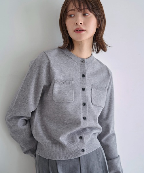 meilmada（メイルマダ）の「ポケットニットカーディガン（カーディガン/ボレロ・レディース・ブルー/グレー/ブラック/グリーン/ピンク・FREE）」の9枚目の写真