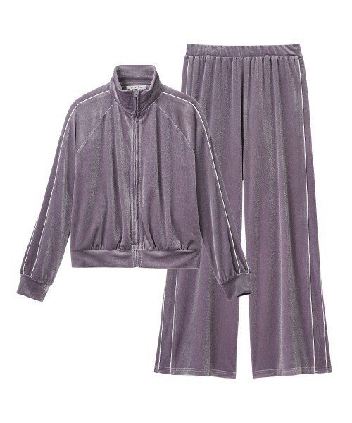 ▽シャイニーベロア 長袖 上下セット / ジャージ セットアップ（ルーム