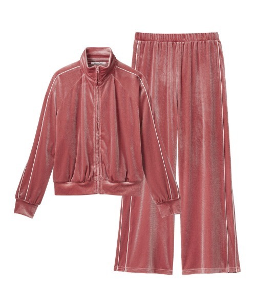 ▽シャイニーベロア 長袖 上下セット / ジャージ セットアップ（ルーム