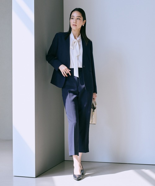 トリアセダブルクロス Vネックジャケット/イージーケア・セットアップ