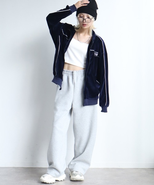 THRASHER(スラッシャー)の「【THRASHER/スラッシャー】パイピングベロア トラックジャケット(ジャージ・メンズ・ネイビー/ブラック/パープル・XL/L/M)」の21枚目の写真