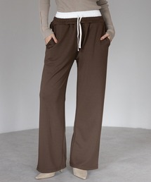 double waist straight sweat pants / 裏毛ダブルウエストストレートスウェットパンツ