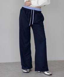 double waist straight sweat pants / 裏毛ダブルウエストストレートスウェットパンツ
