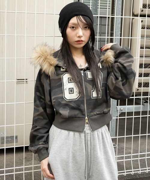 セール】WEGO/ファーフードショートZIPパーカー（パーカー）｜WEGO