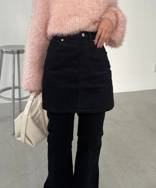 CAPRICIEUX LE'MAGE（カプリシューレマージュ）の「【新色/レイヤード対応】コーデュロイ台形スカート（スカート・レディース・ブラック/ベージュ/ブラウン・36/38）」の8枚目の写真